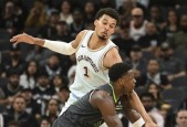 NBA常规赛爱德华兹26分 文班20+12+5+7帽 森林狼卡位战力克马刺