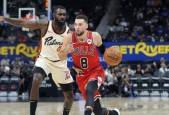 NBA常规赛拉文末节6三分 武切维奇29+11 杜伦15+22 公牛击败活塞